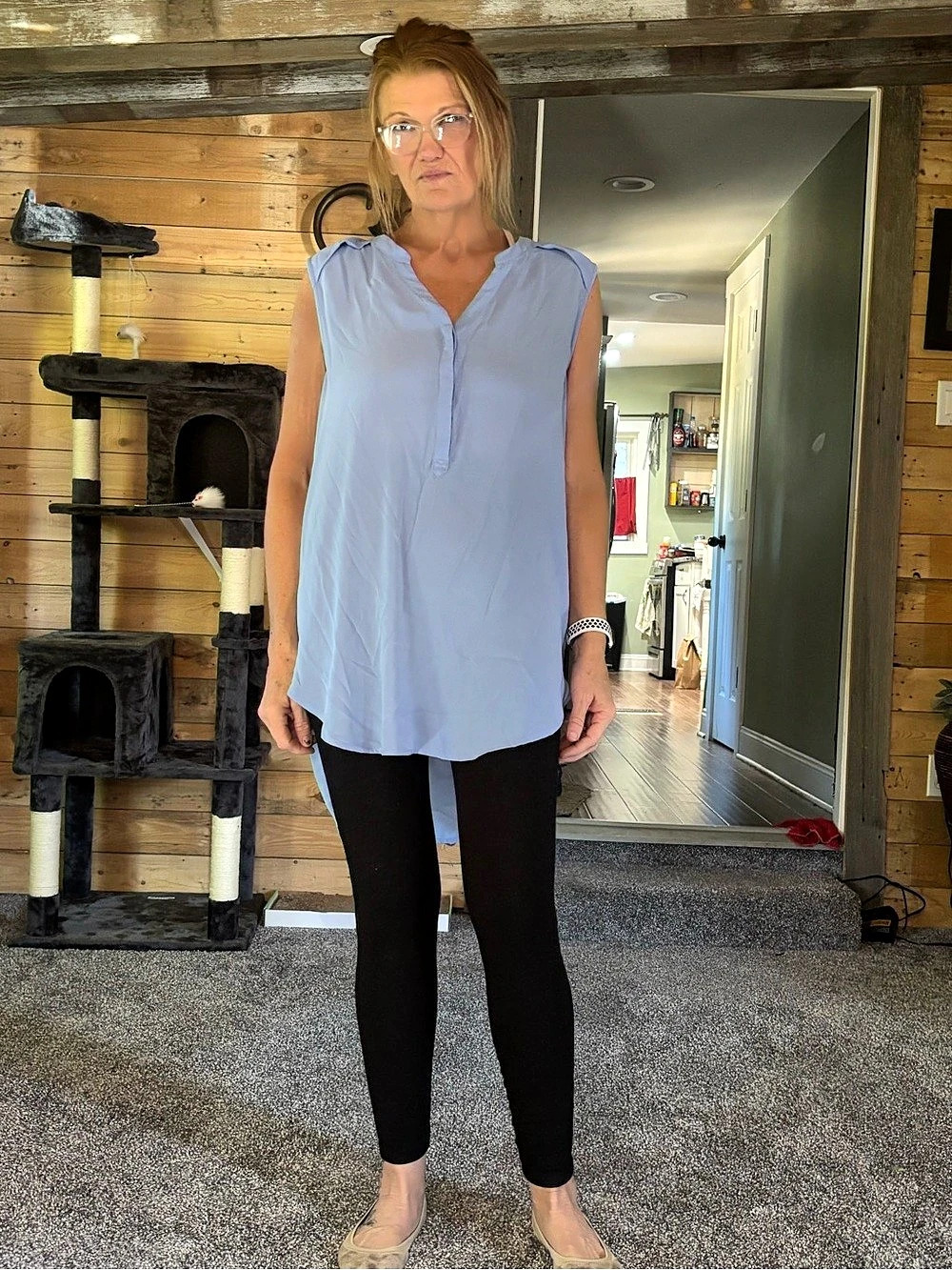 H&M Blue Sleeveless Tunic Size XL Like New